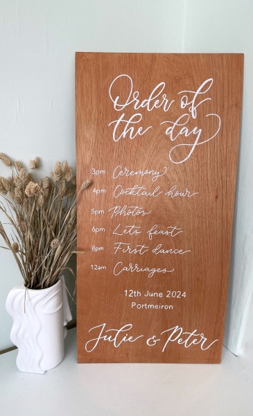 Woden Order of the Day Sign with whistle writing handwritten calligraphy